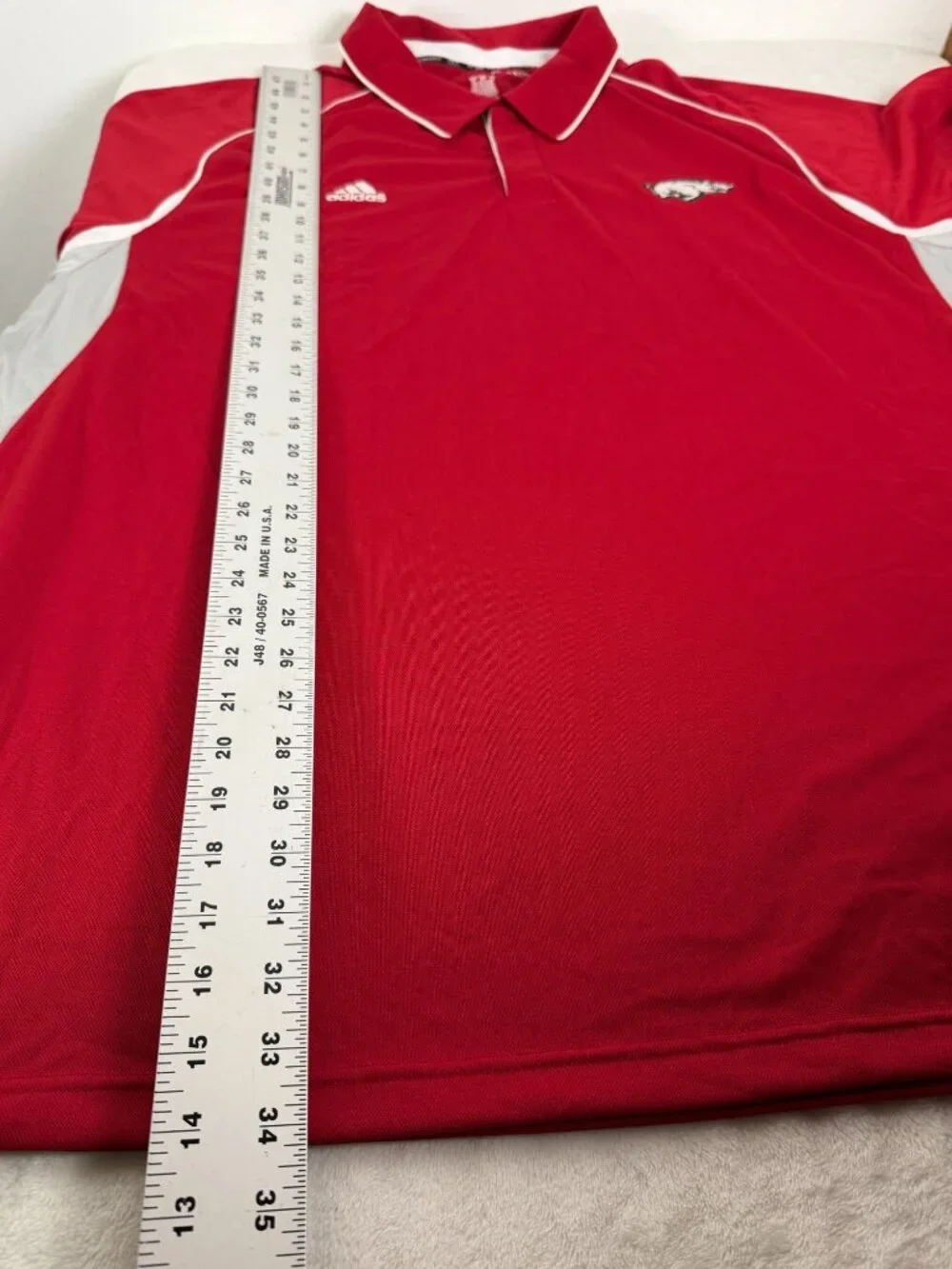 Adidas Climacool Arkansas Razorbacks Embroidered Polo Shirt Mens 4XL Red New